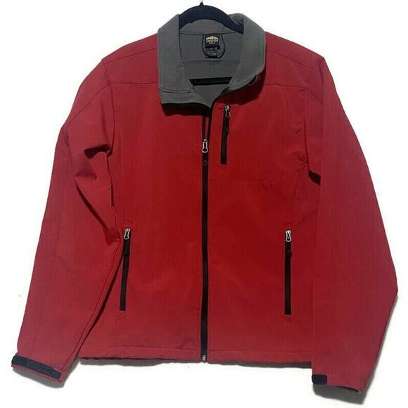 Tahoe Pass Jacket Men's Size Medium Zip Up Red Canvas With Three Pockets - Picture 1 of 8